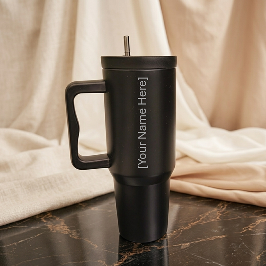 Premium 1200ml Stainless Steel Insulated Tumbler with Handle and Straw Lid