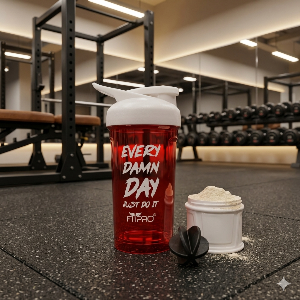 Jal PC Shaker Bottle with Mixing Ball & Storage Container for Protein and Fitness Use