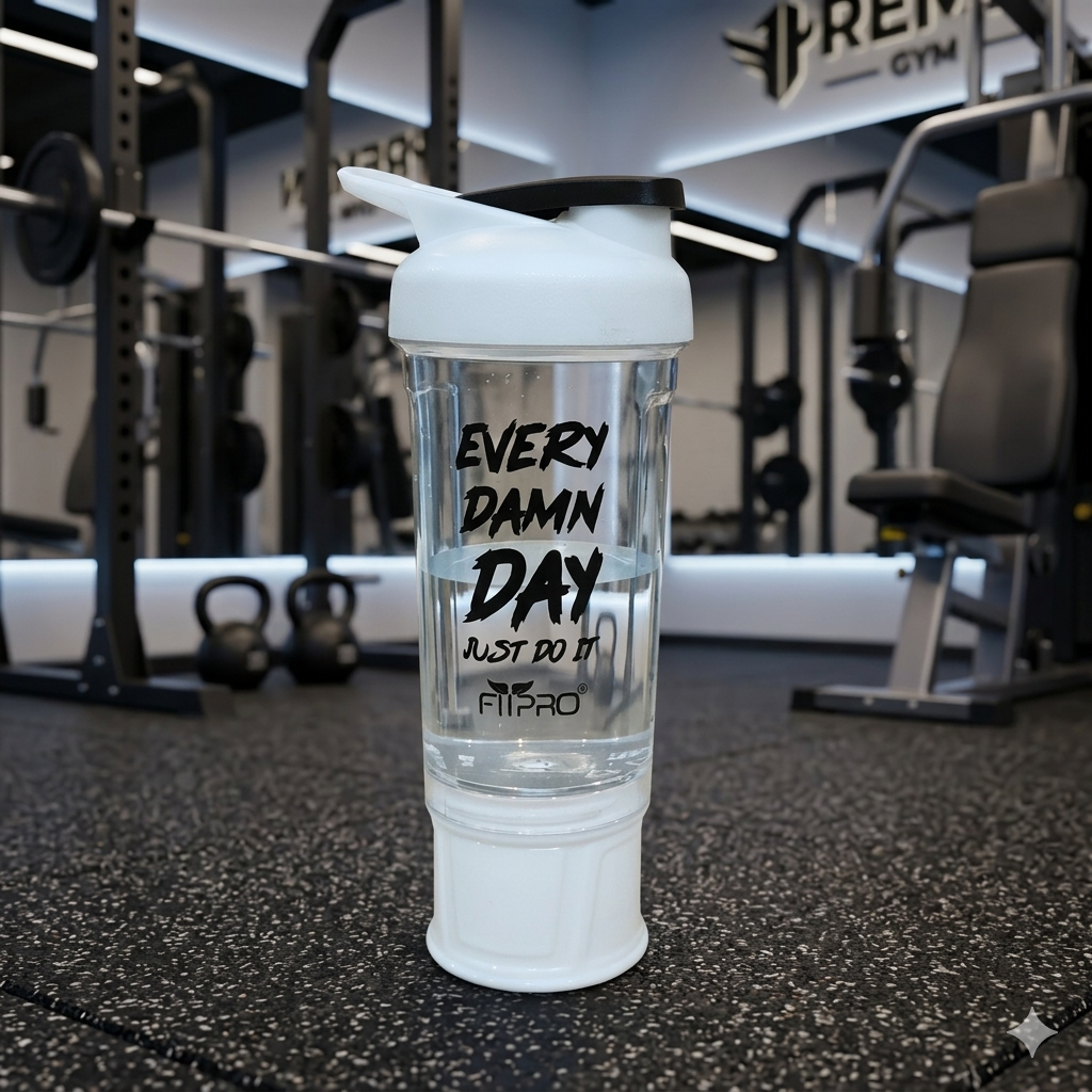 Jal PC Shaker Bottle with Mixing Ball & Storage Container for Protein and Fitness Use