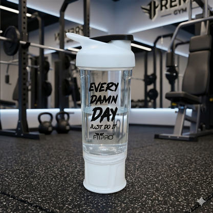 Jal PC Shaker Bottle with Mixing Ball & Storage Container for Protein and Fitness Use