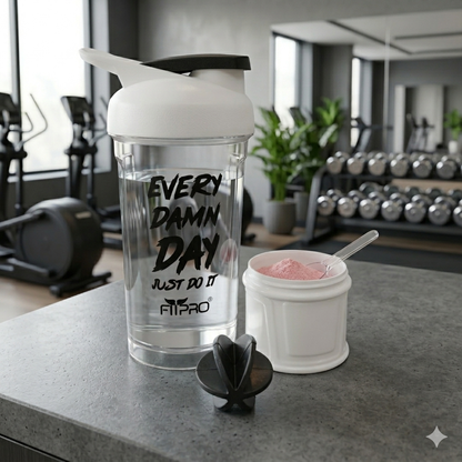 Jal PC Shaker Bottle with Mixing Ball & Storage Container for Protein and Fitness Use