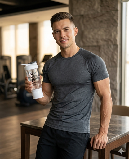 Jal PC Shaker Bottle with Mixing Ball & Storage Container for Protein and Fitness Use