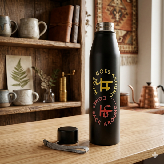 Slimmy 900ml Stainless Steel Black Bottle Karma