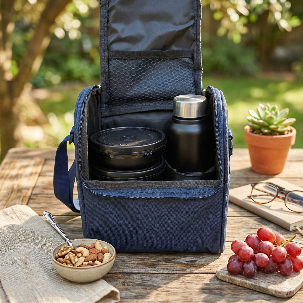 FITPRO Stainless Steel Lunch Box Set with Insulated Bag & Water Bottle | Leakproof Tiffin Combo for Office, School & Travel