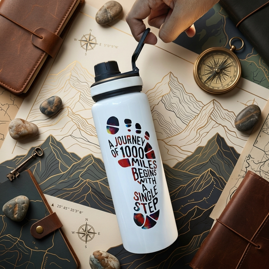 H2O 1 Litre Motivational Stainless Steel Water Bottle