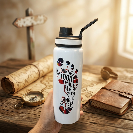 H2O 1 Litre Motivational Stainless Steel Water Bottle