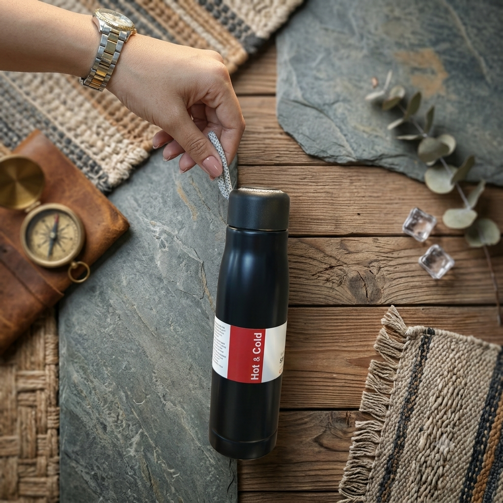 Premium 510ml Stainless Steel Insulated Cola Bottle with Carry Strap for Travel & Daily Use