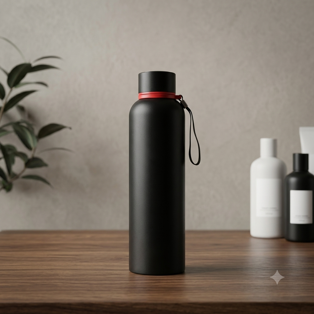 1 Litre Stainless Steel Insulated Water Bottle with Carry Strap for Travel & Daily Use