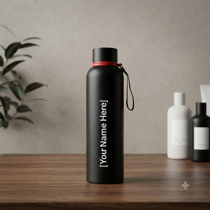 1 Litre Stainless Steel Insulated Water Bottle with Carry Strap for Travel & Daily Use with custom print option