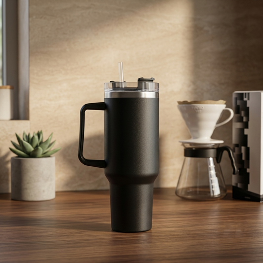 1200ml Stainless Steel Insulated Tumbler with Handle and Straw