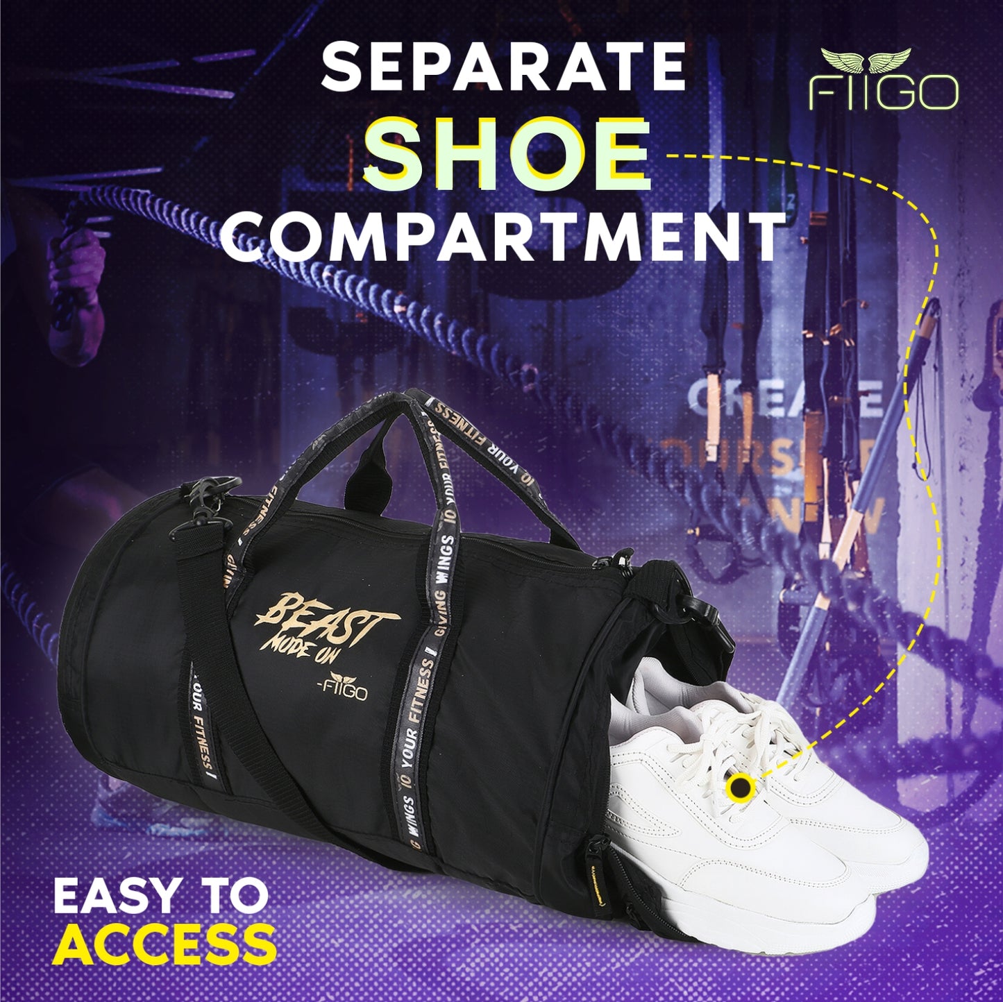 DF 11 Sports Gym Bag with Shoe Compartment & Bottle Holder