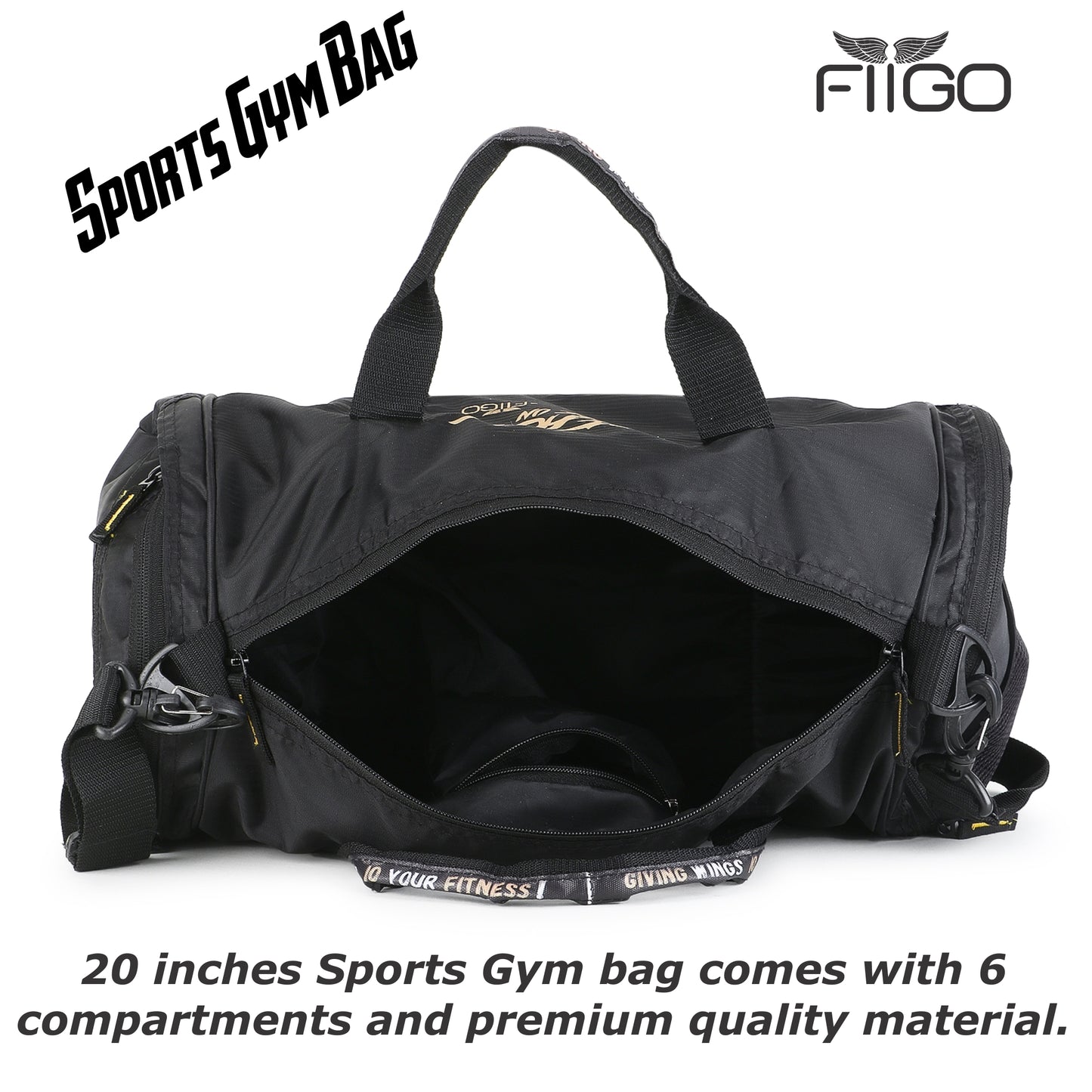 DF 11 Sports Gym Bag with Shoe Compartment & Bottle Holder