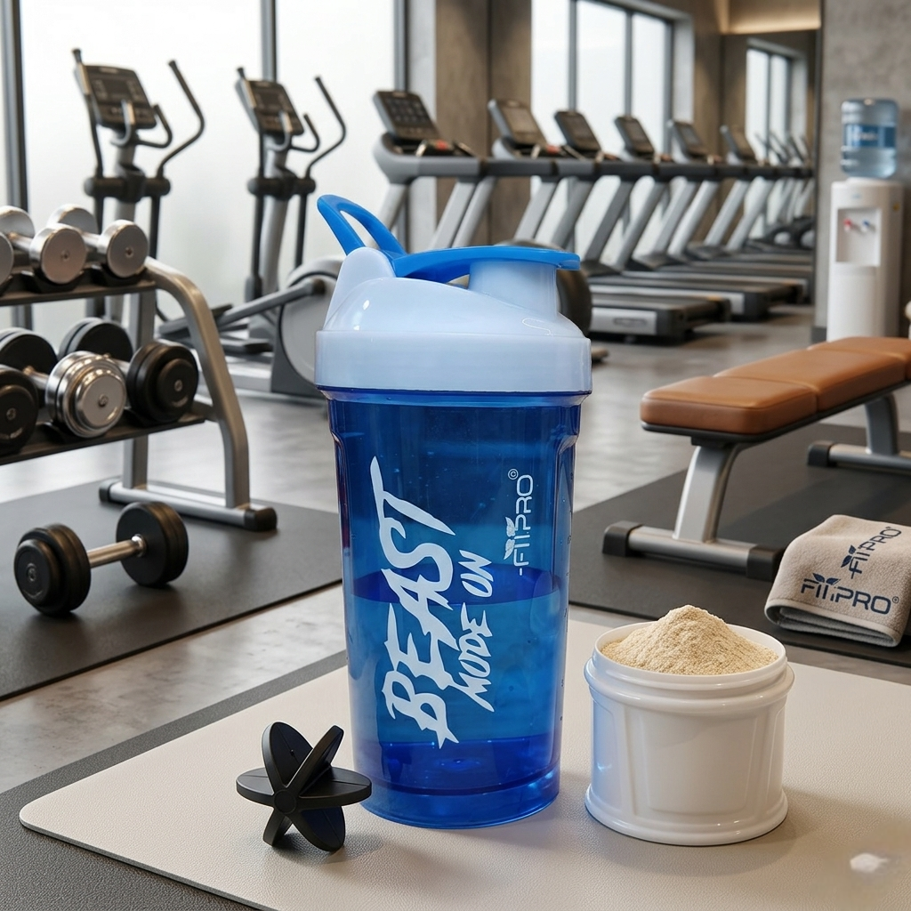 Crystal 500ml Shaker Bottle with Protein Storage Compartment & Mixing Ball