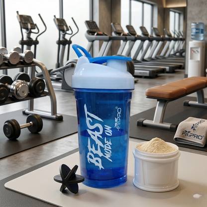 Crystal 500ml Shaker Bottle with Protein Storage Compartment & Mixing Ball