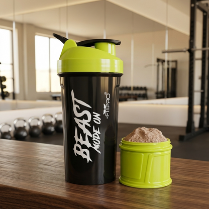 Crystal 500ml Shaker Bottle with Protein Storage Compartment & Mixing Ball
