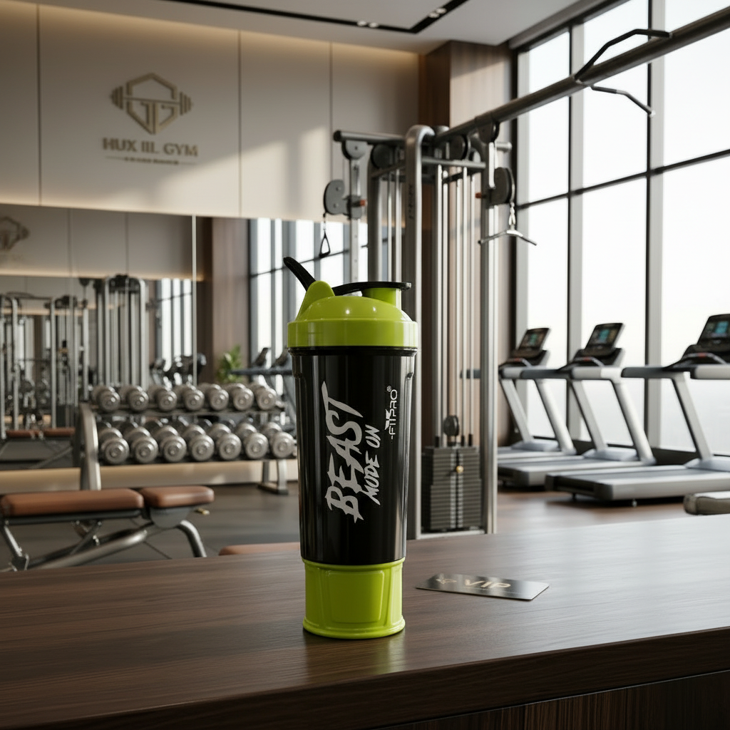 Crystal 500ml Shaker Bottle with Protein Storage Compartment & Mixing Ball