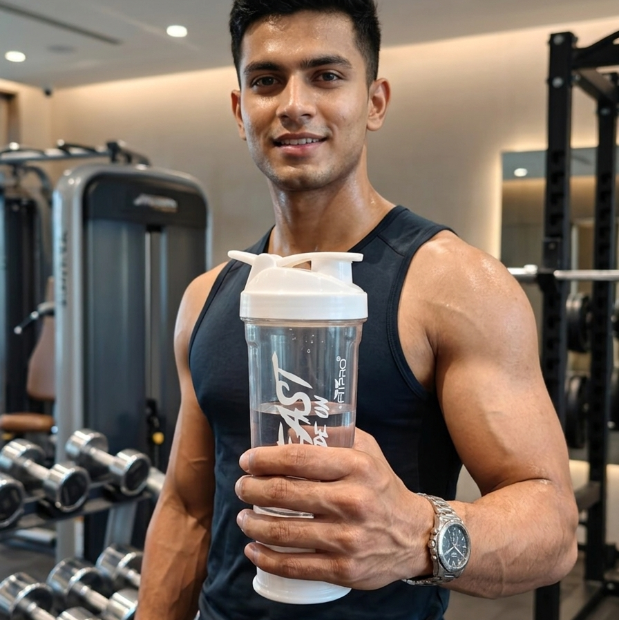 Crystal 500ml Shaker Bottle with Protein Storage Compartment & Mixing Ball