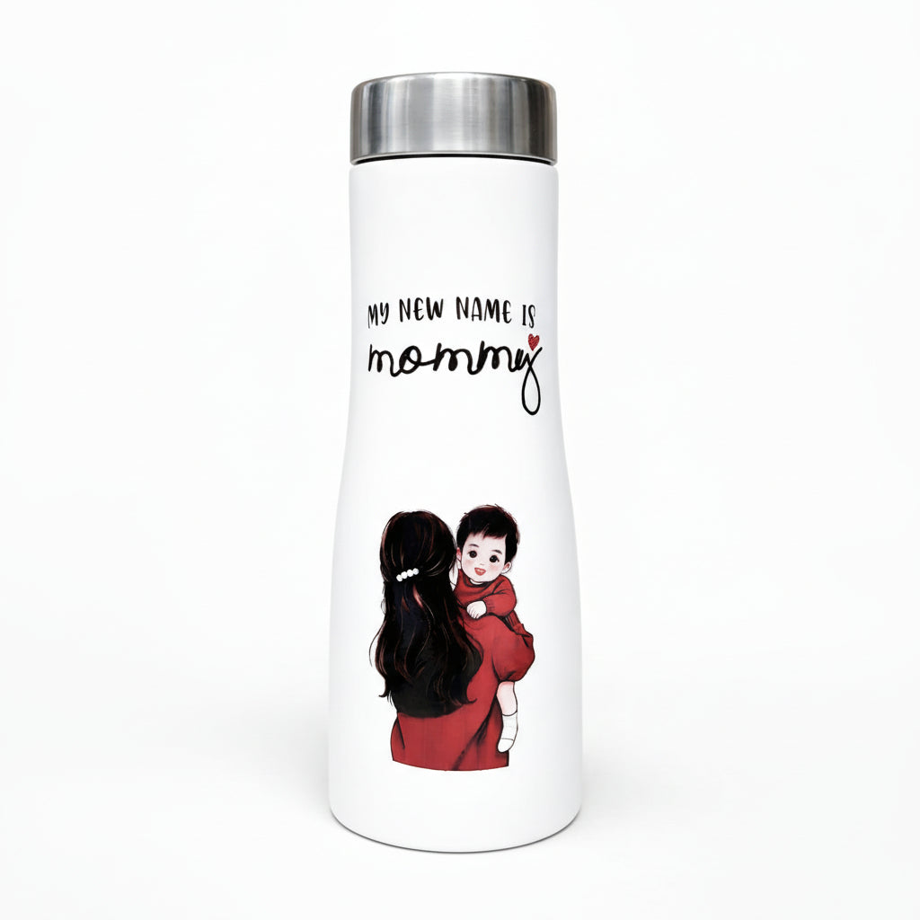 Flora Steel Bottle with “Mommy” Printed Design for Personal Use