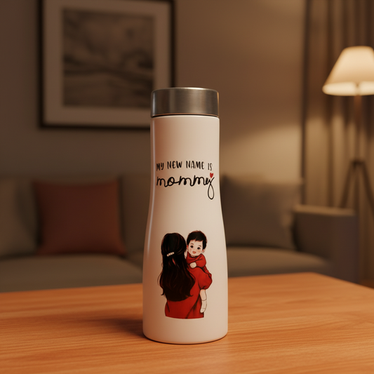 Flora Steel Bottle with “Mommy” Printed Design for Personal Use
