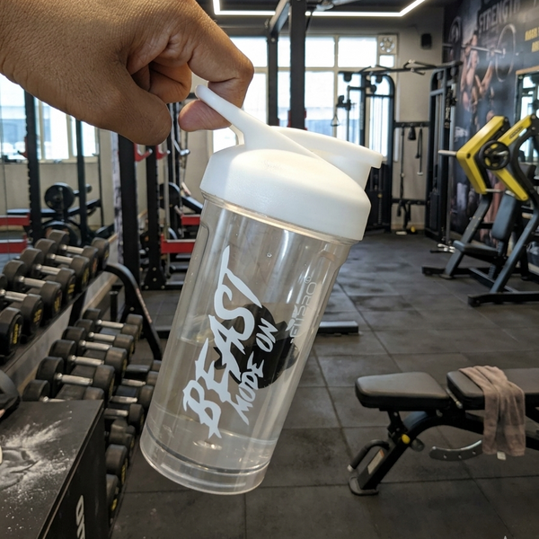 Agni 500ml Shaker Bottle – Beast Mode On Printed Durable Plastic Mixing Bottle for Gym & Supplements