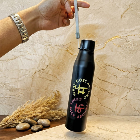 Slimmy 900ml Stainless Steel Black Bottle Karma