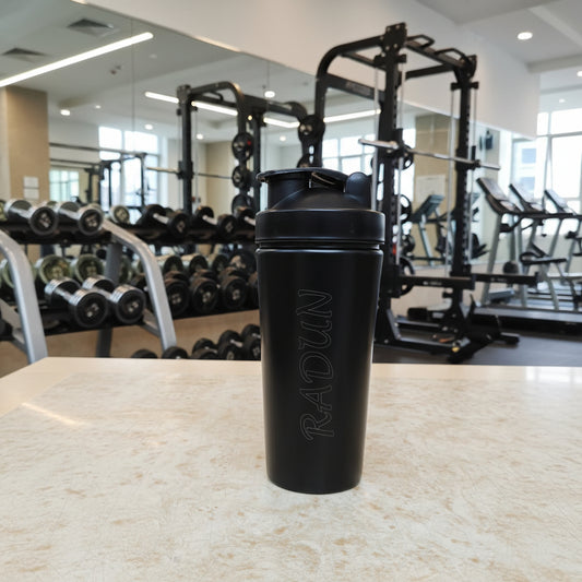 Premium Stainless Steel Gym Shaker Bottle with Leakproof Lid | Protein Mixer & Fitness Shaker for Gym, Workout & Sports