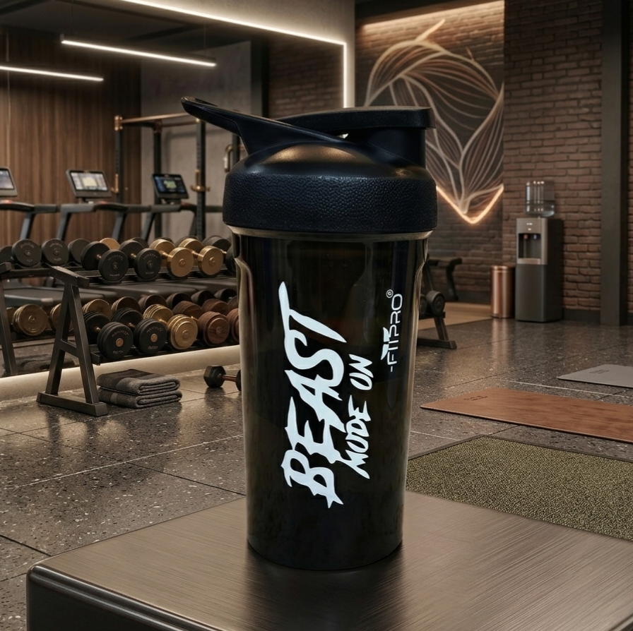 Agni 500ml Shaker Bottle – Beast Mode On Printed Durable Plastic Mixing Bottle for Gym & Supplements