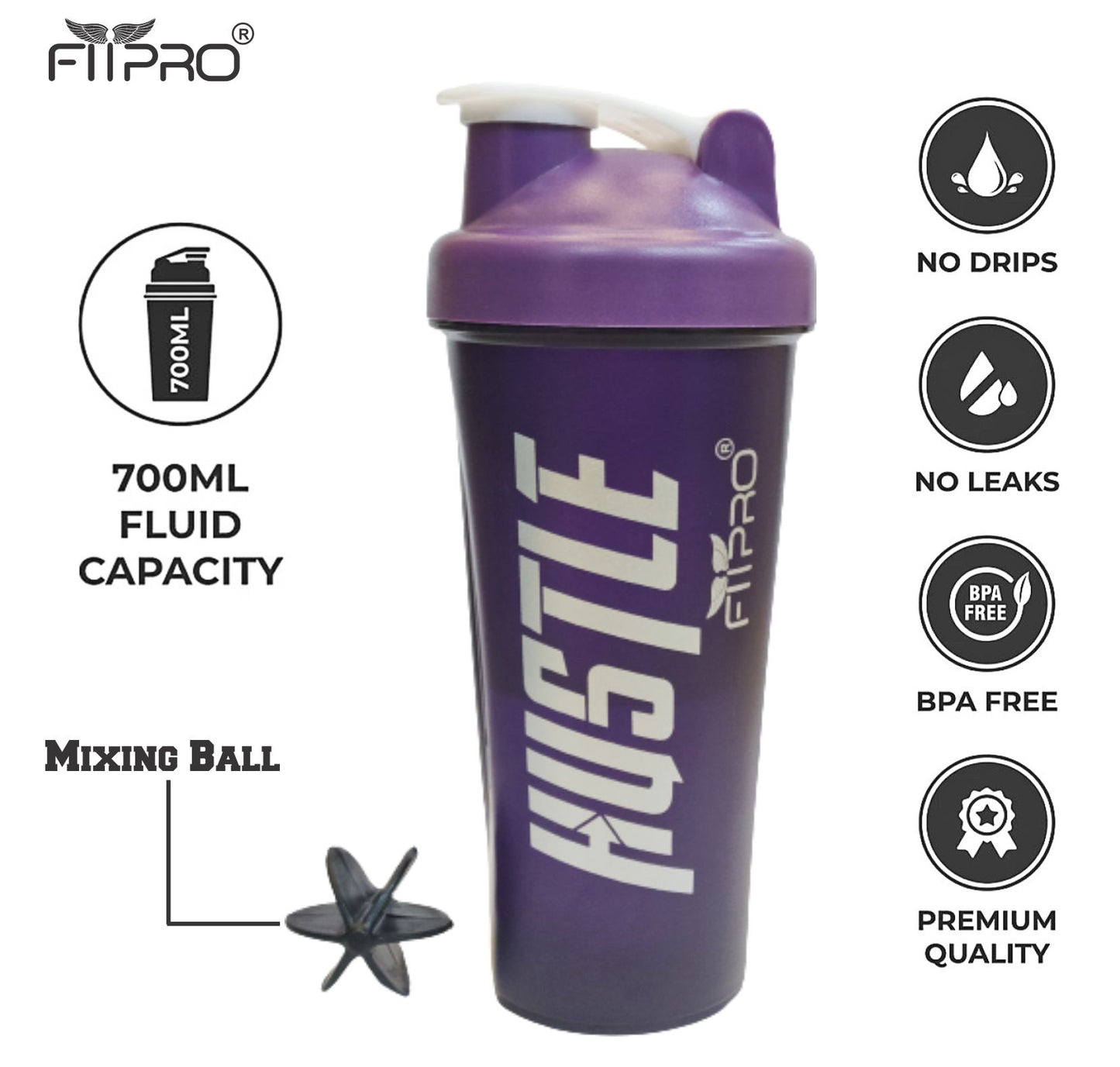 Basic Protein Shaker Bottle 700ml - PP Plastic