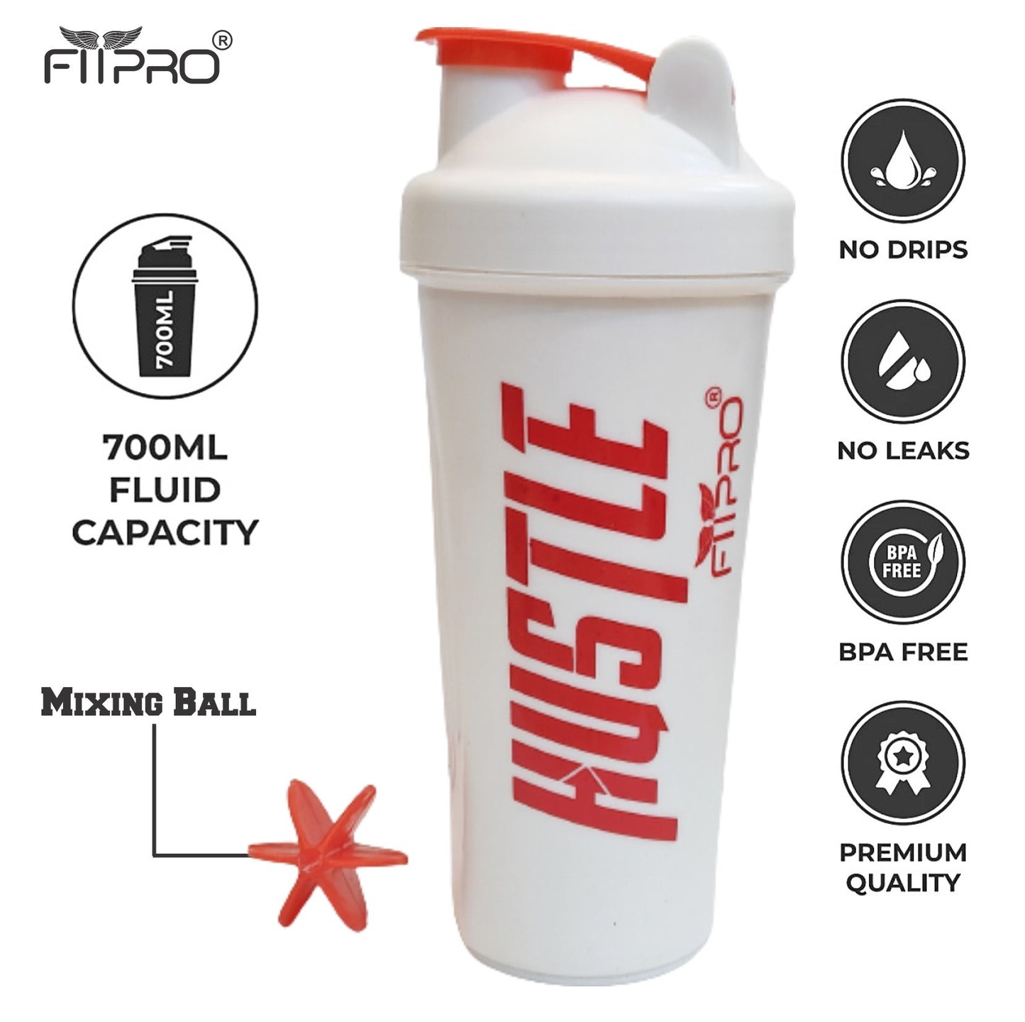 Basic Protein Shaker Bottle 700ml - PP Plastic