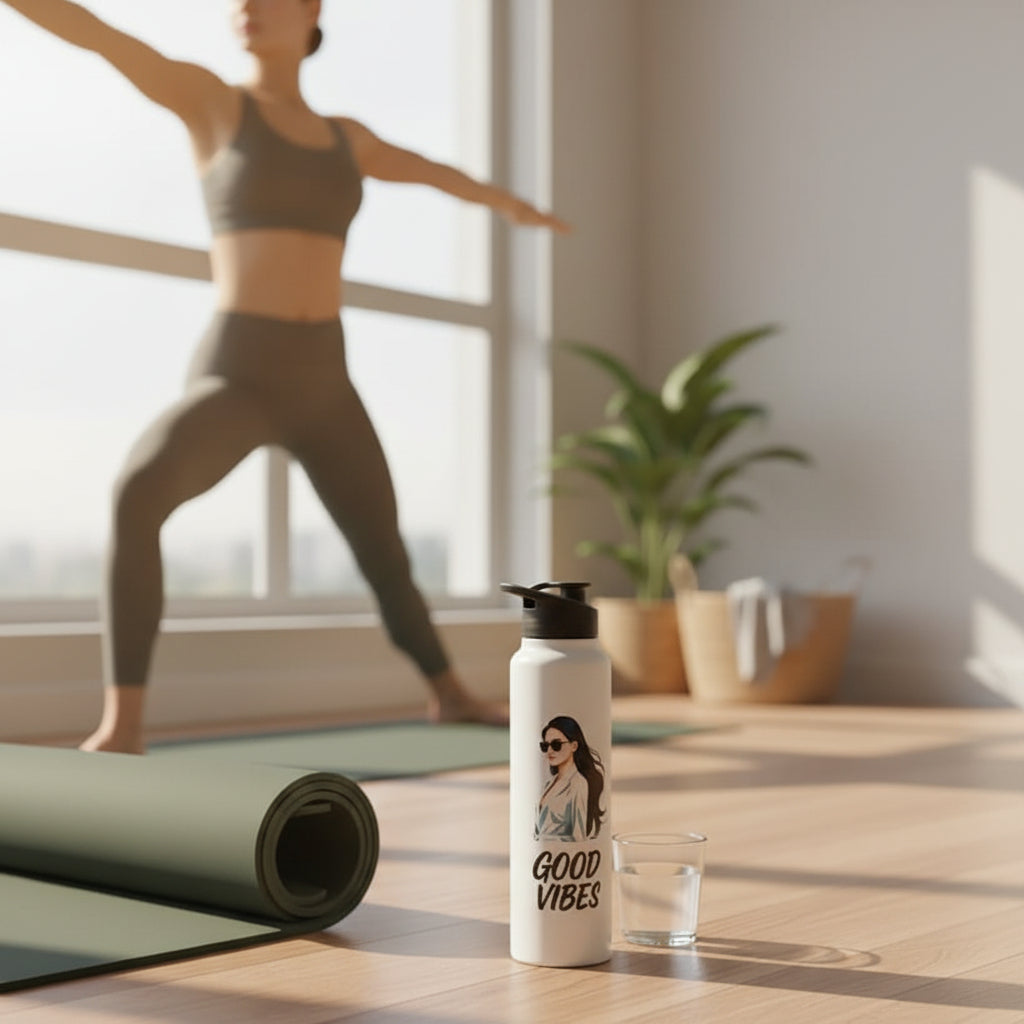 Classic 1L “Boss Lady” Flip-Top Water Bottle – Premium Designer Bottle for Office, Gym & Travel