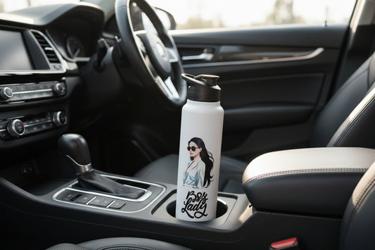 Classic 1L “Boss Lady” Flip-Top Water Bottle – Premium Designer Bottle for Office, Gym & Travel