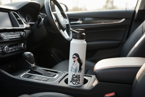 Classic 1L “Boss Lady” Flip-Top Water Bottle – Premium Designer Bottle for Office, Gym & Travel