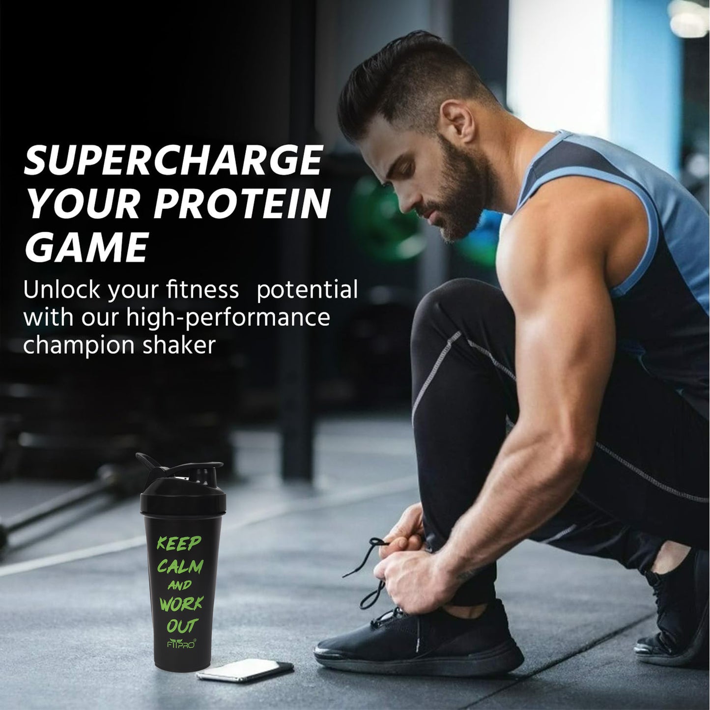 Fantastic Protein Shaker 700ml - Keep Calm & Work Out - Gym & Personal Use