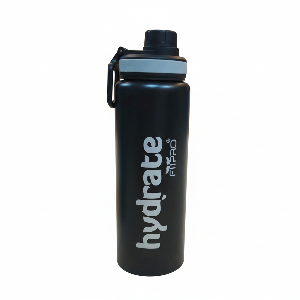 H2O Stainless Steel Water Bottle – 900ml - Premium Cap with Holder