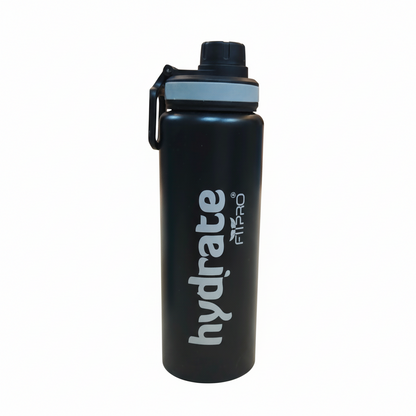 H2O Stainless Steel Water Bottle – 900ml - Premium Cap with Holder