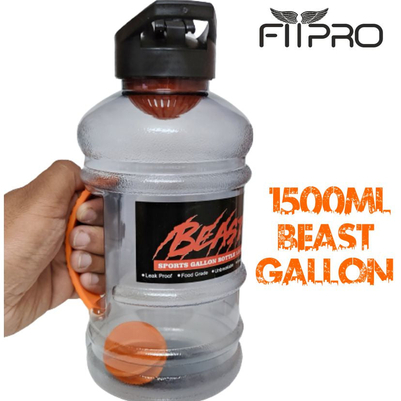 Hulk Sports Gallon Water Bottle 1500ml - Flip Top Cap with Mixing Ball