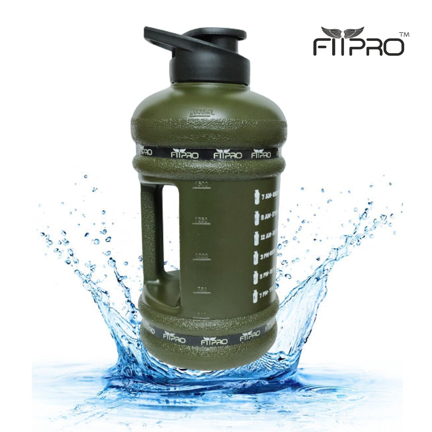 Hydra 2.2L Gym Gallon Bottle – BPA-Free, Leak-Proof Black Water Bottle