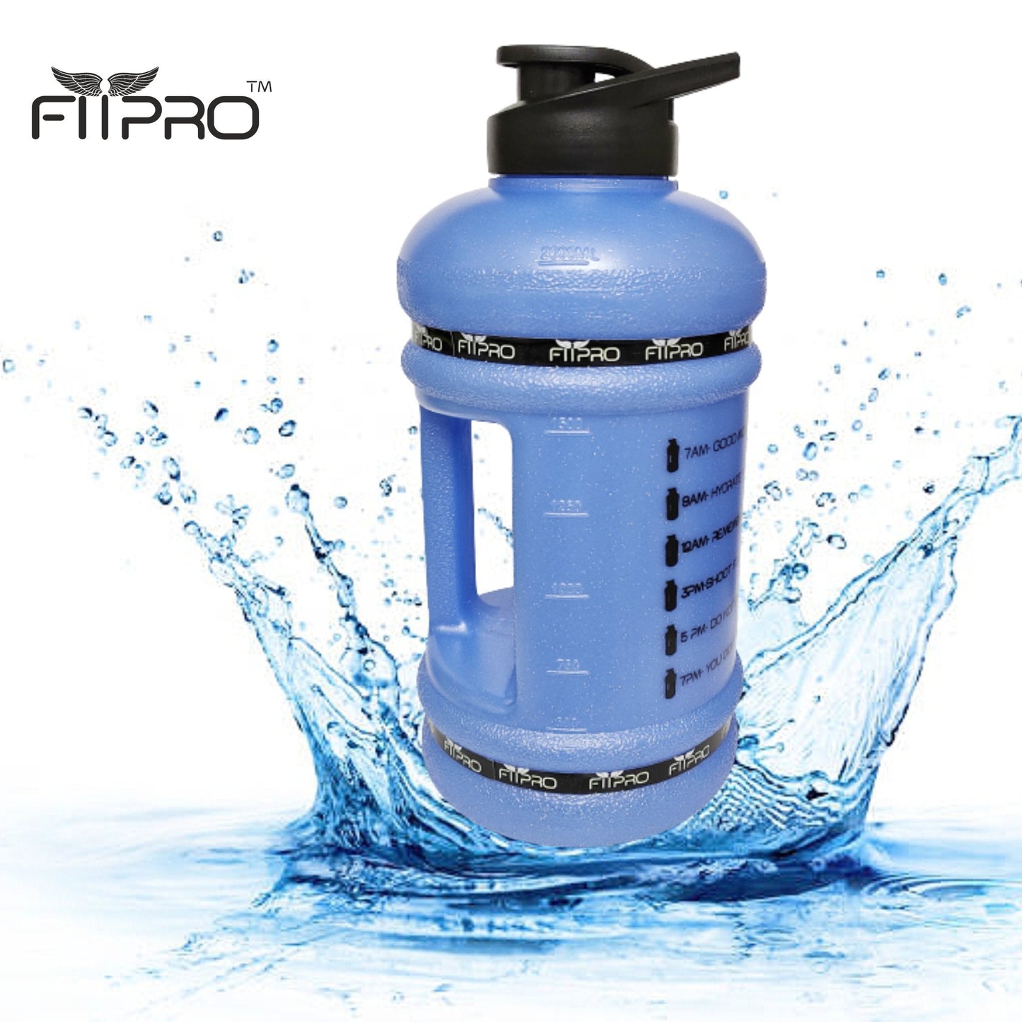 Hydra 2.2L Gym Gallon Bottle – BPA-Free, Leak-Proof Black Water Bottle
