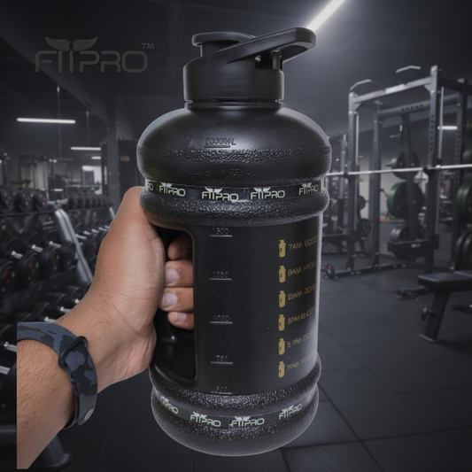 Hydra 2.2L Gym Gallon Bottle – BPA-Free, Leak-Proof Black Water Bottle