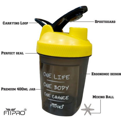 Mini Fuel Bottle 300ml – Compact Gym Protein Shaker with Mixing Ball