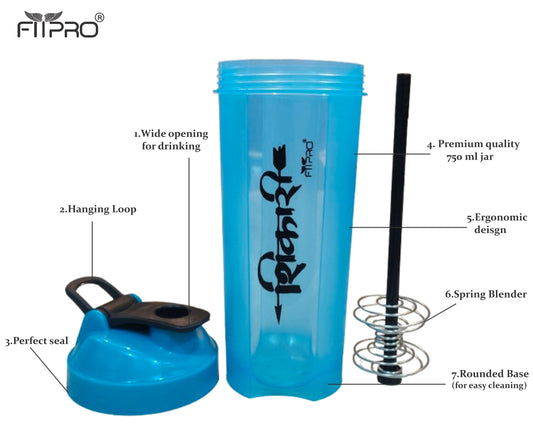 Phantom Shaker Bottle 700ml – Gym Protein Shaker with Mixing Stick & Steel Ball