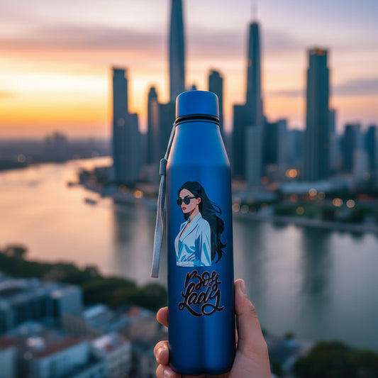 Slimmy 900ml Steel “Boss Lady” Water Bottle – Premium Designer Personal Use Bottle with Screw Cap