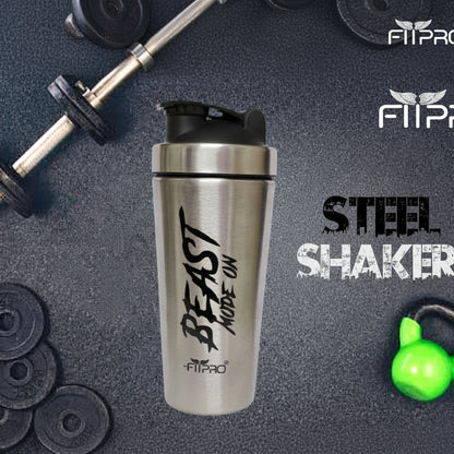 Stainless Steel Shaker Bottle 750ml FITPRO Beast Mode