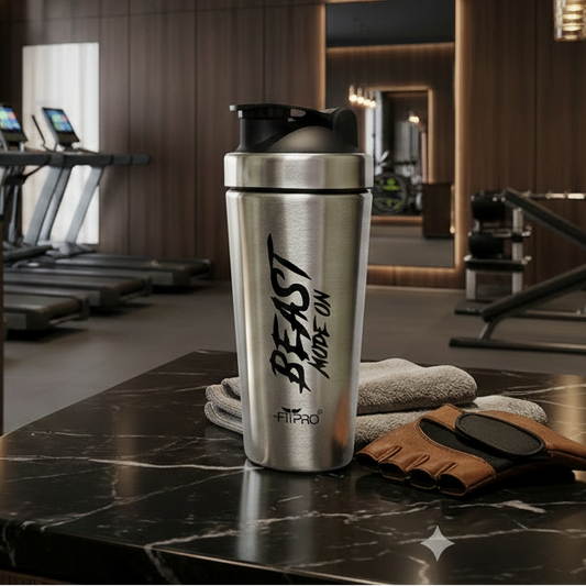 Stainless Steel Shaker Bottle 750ml FITPRO Beast Mode